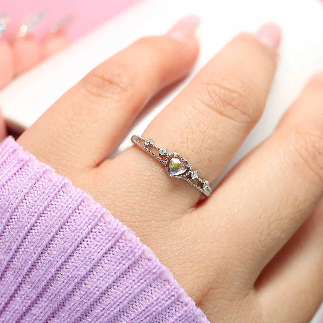 Anillo Ajustable Corazón Tornasol - Image 3