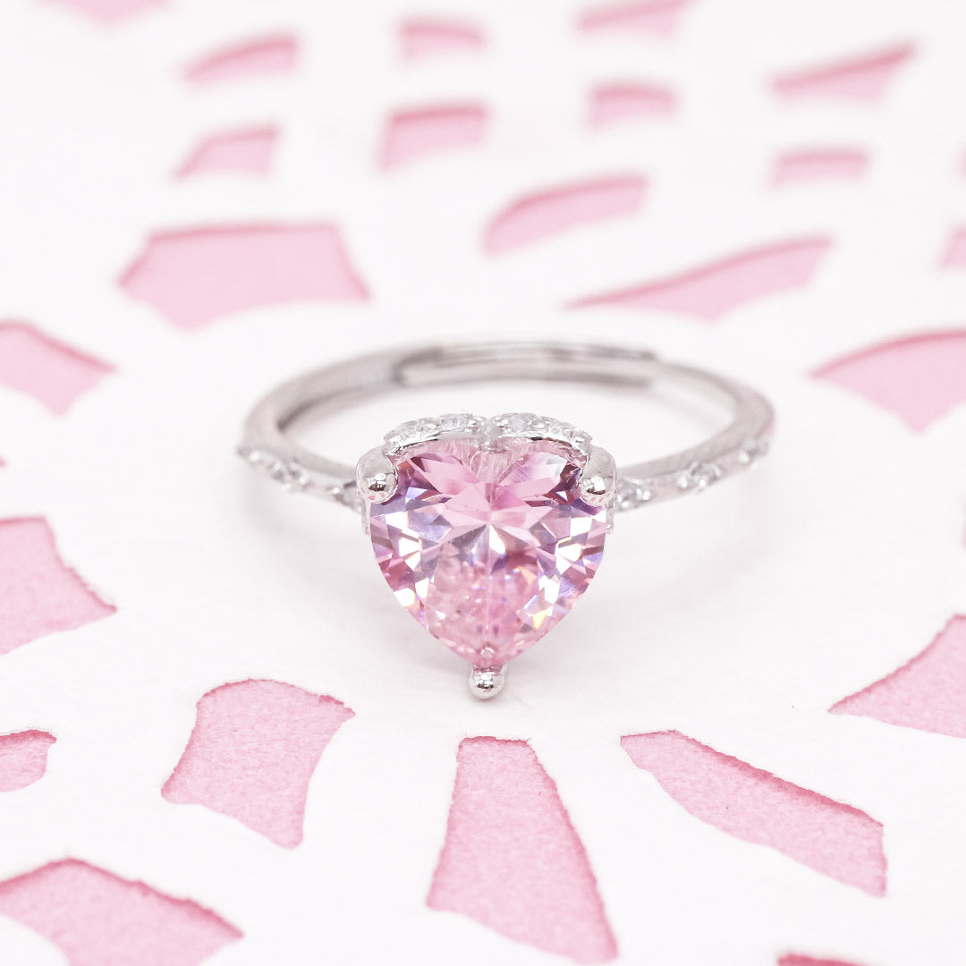 Anillo Ajustable de Promesa Pink Love Plata925 - Image 3