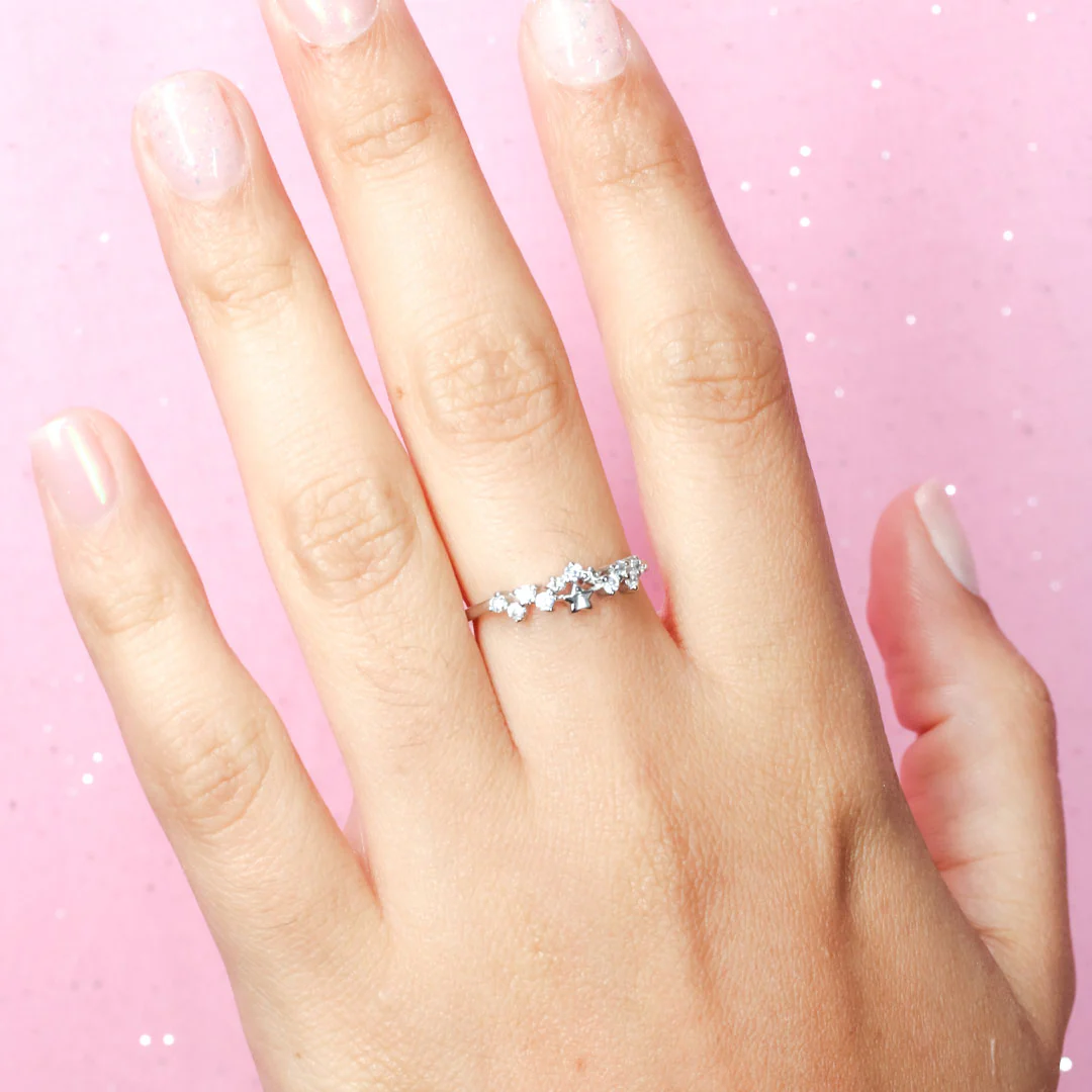 Anillo Ajustable Estrella y Diamantes - Image 9