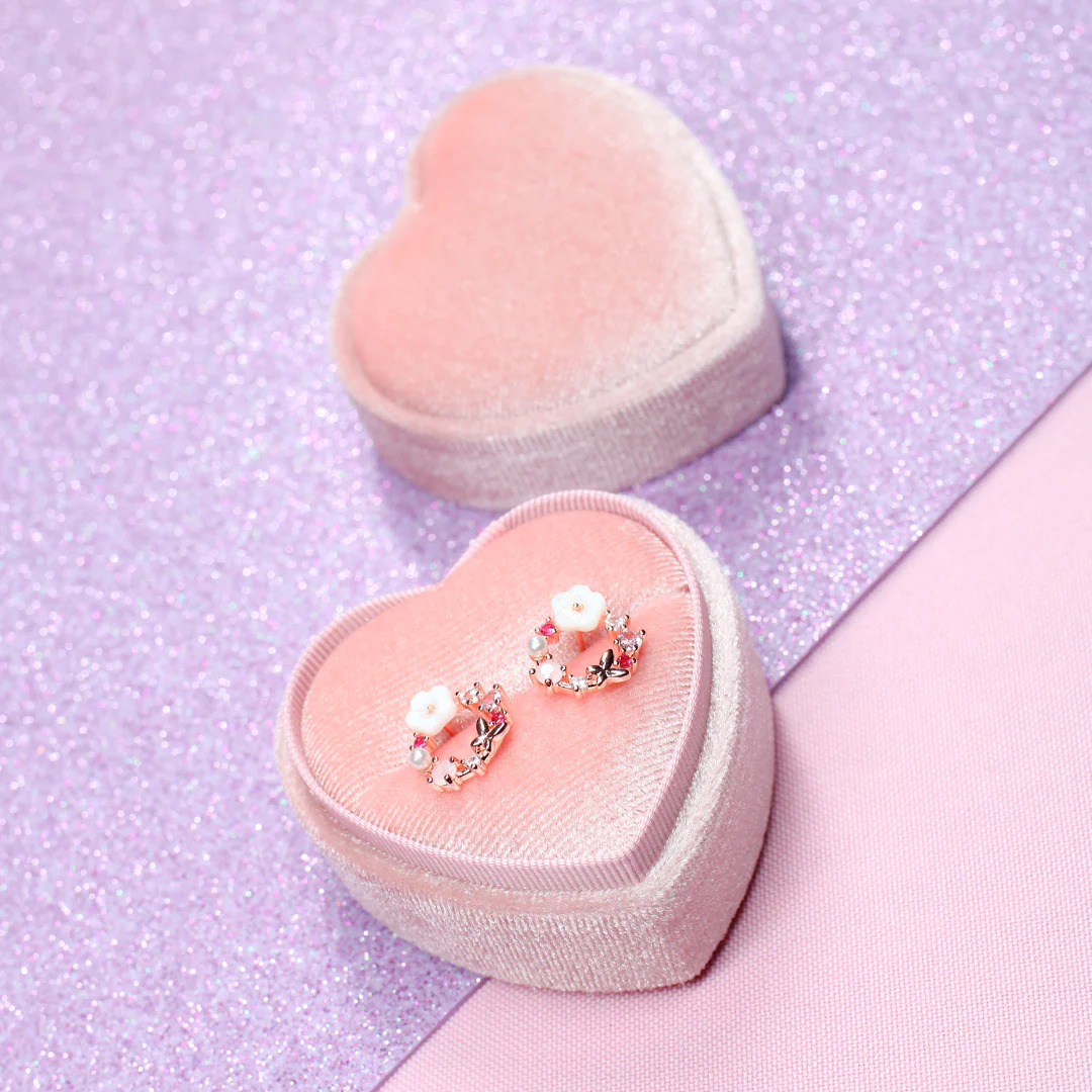 Cajita de Regalo para Anillo Y Aretes Chicos Pink Heart - Image 4