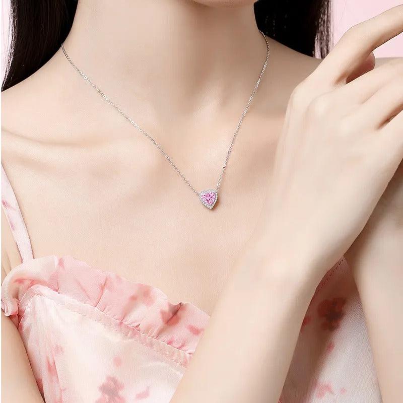 Collar Heart Pink Plata925 - Image 3