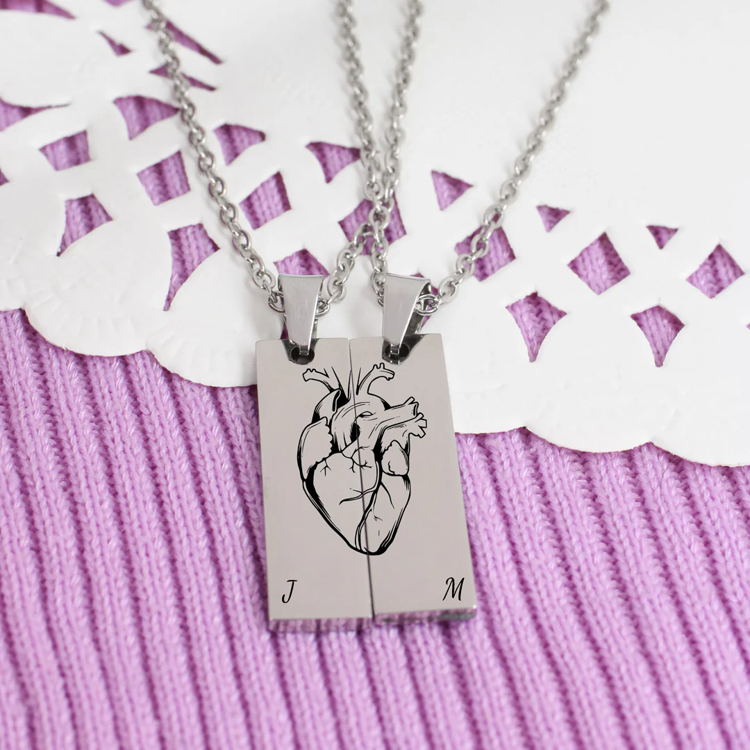 Collares de Placa Corazón Personalizado Pareja - Image 7