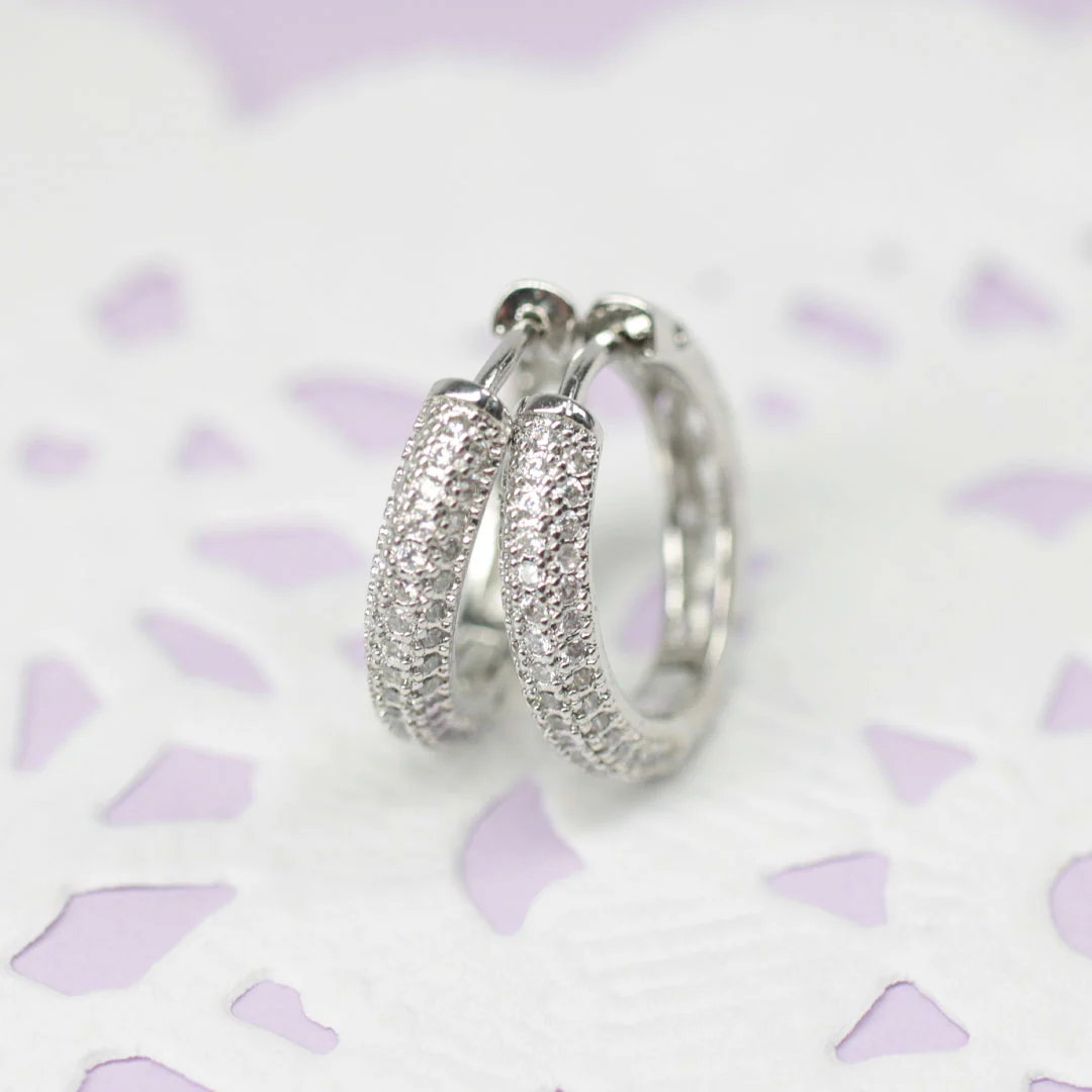 Huggies Silver Zircon - Image 5
