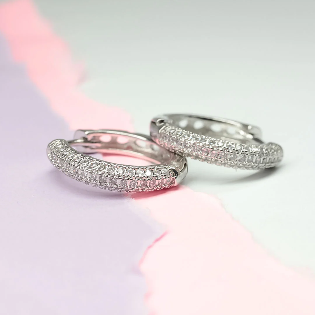 Huggies Silver Zircon - Image 6