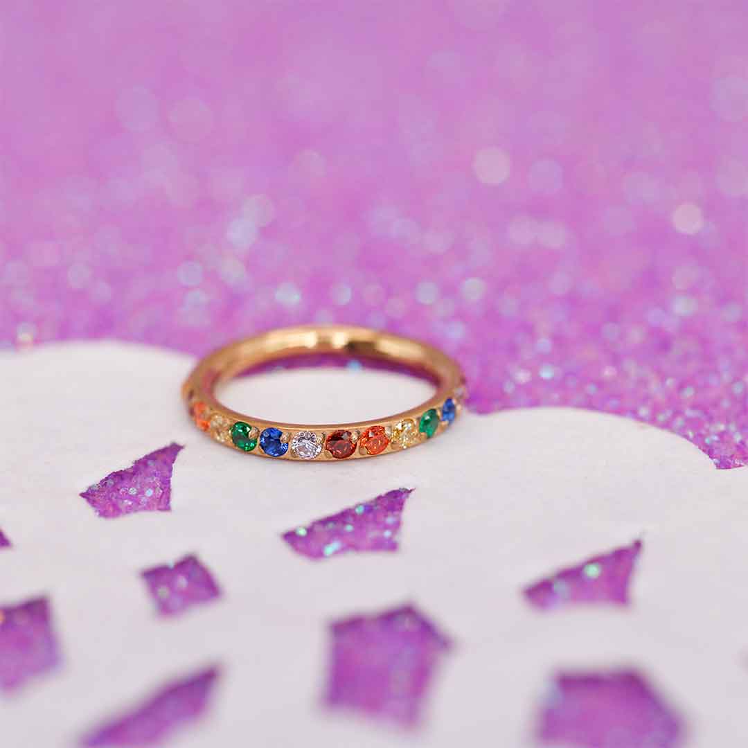 Piercing Aro Rainbow Glow Titanio - Image 4