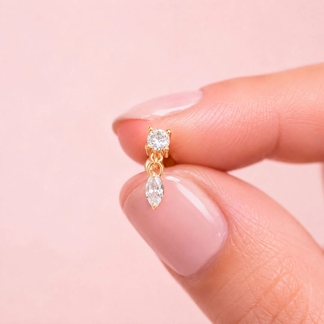 Piercing Drop Gold Titanio - Image 3