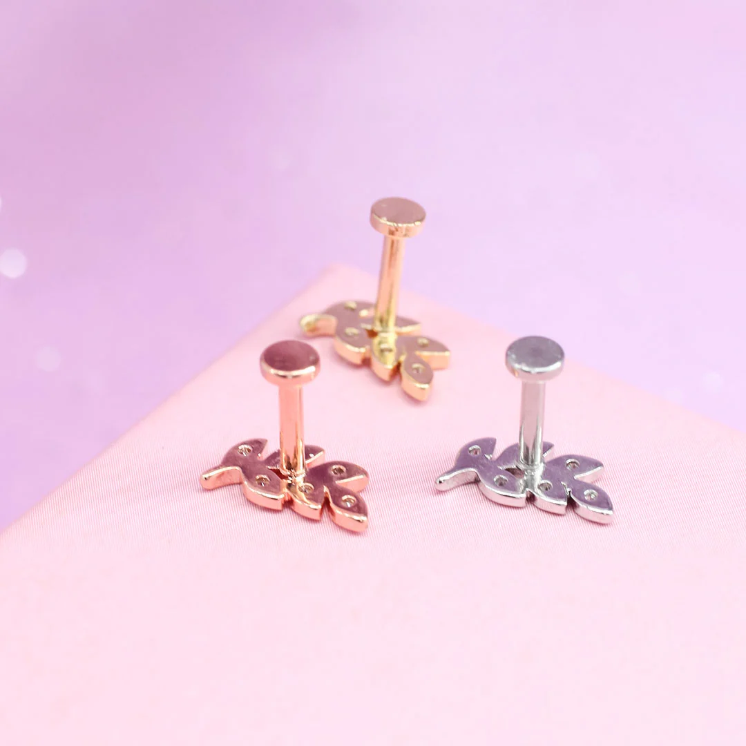 Piercing Hojita de Laurel Rosca Plana - Image 10