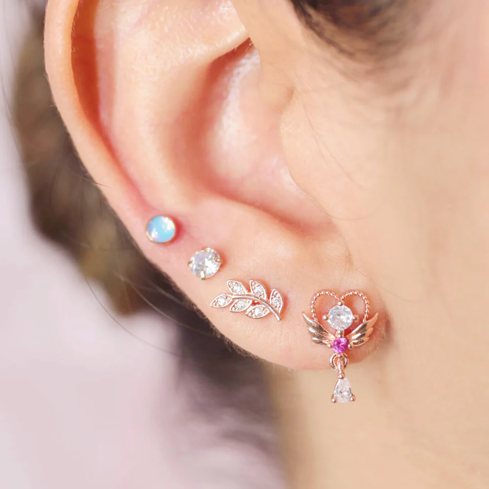 Piercing Hojita de Laurel Rosca Plana - Image 5