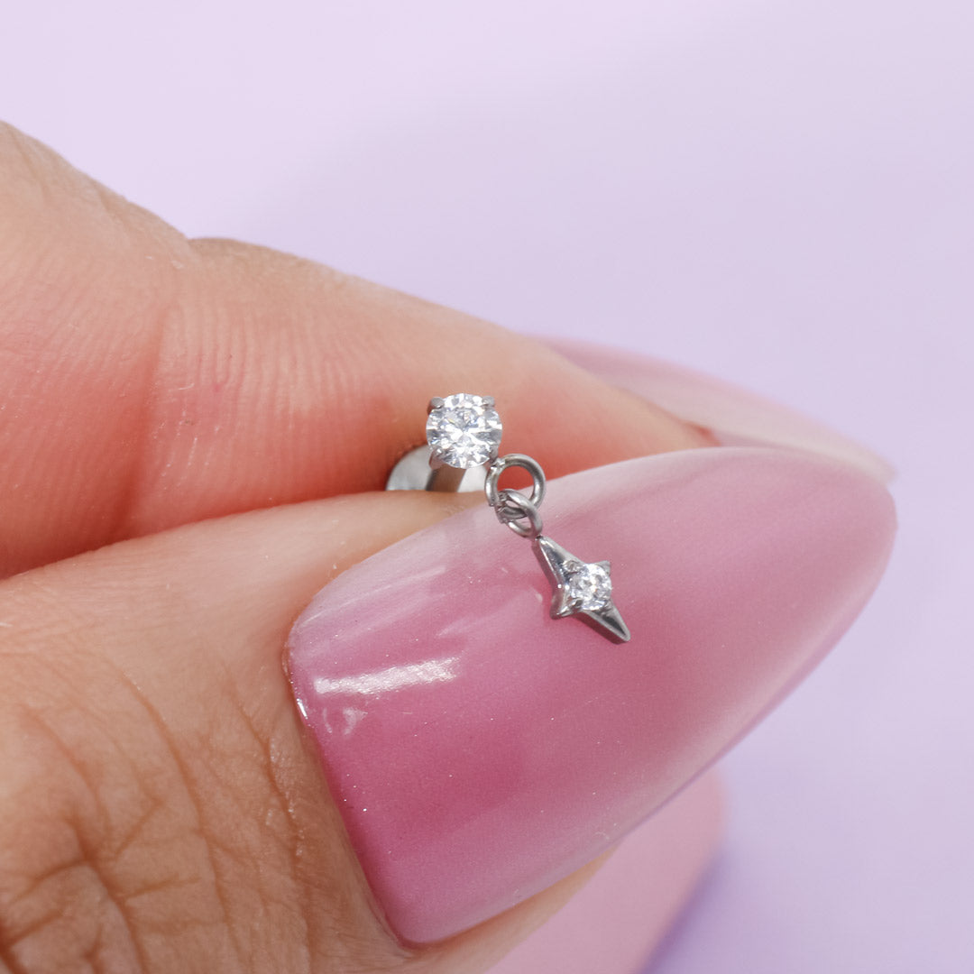 Piercing Diamond con Destello Colgante Titanio - Image 2