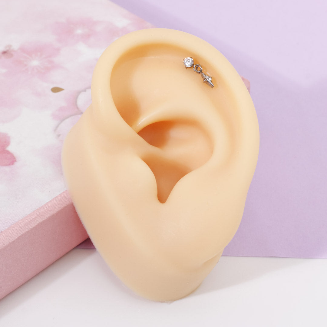 Piercing Diamond con Destello Colgante Titanio - Image 3