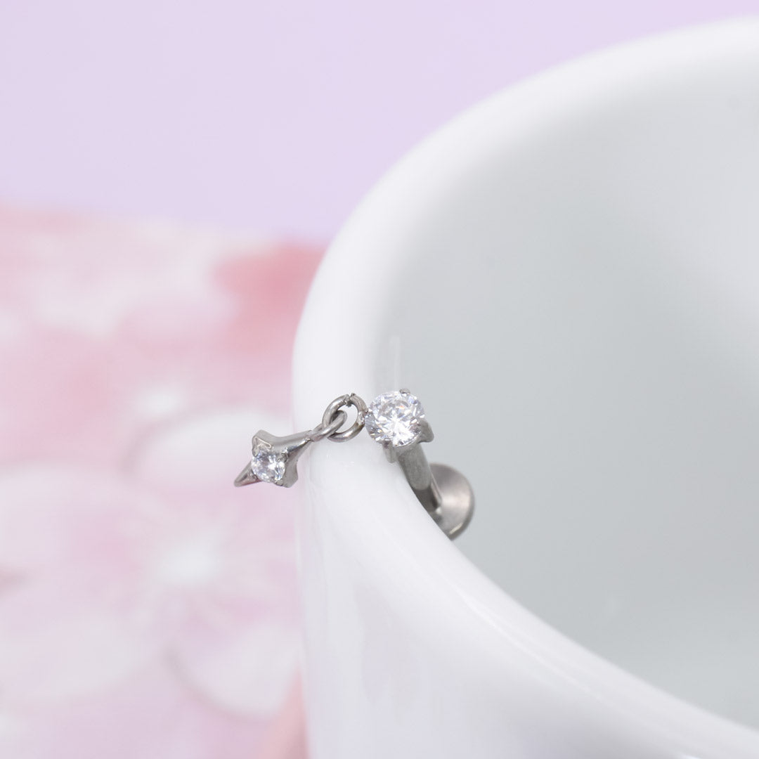 Piercing Diamond con Destello Colgante Titanio - Image 5