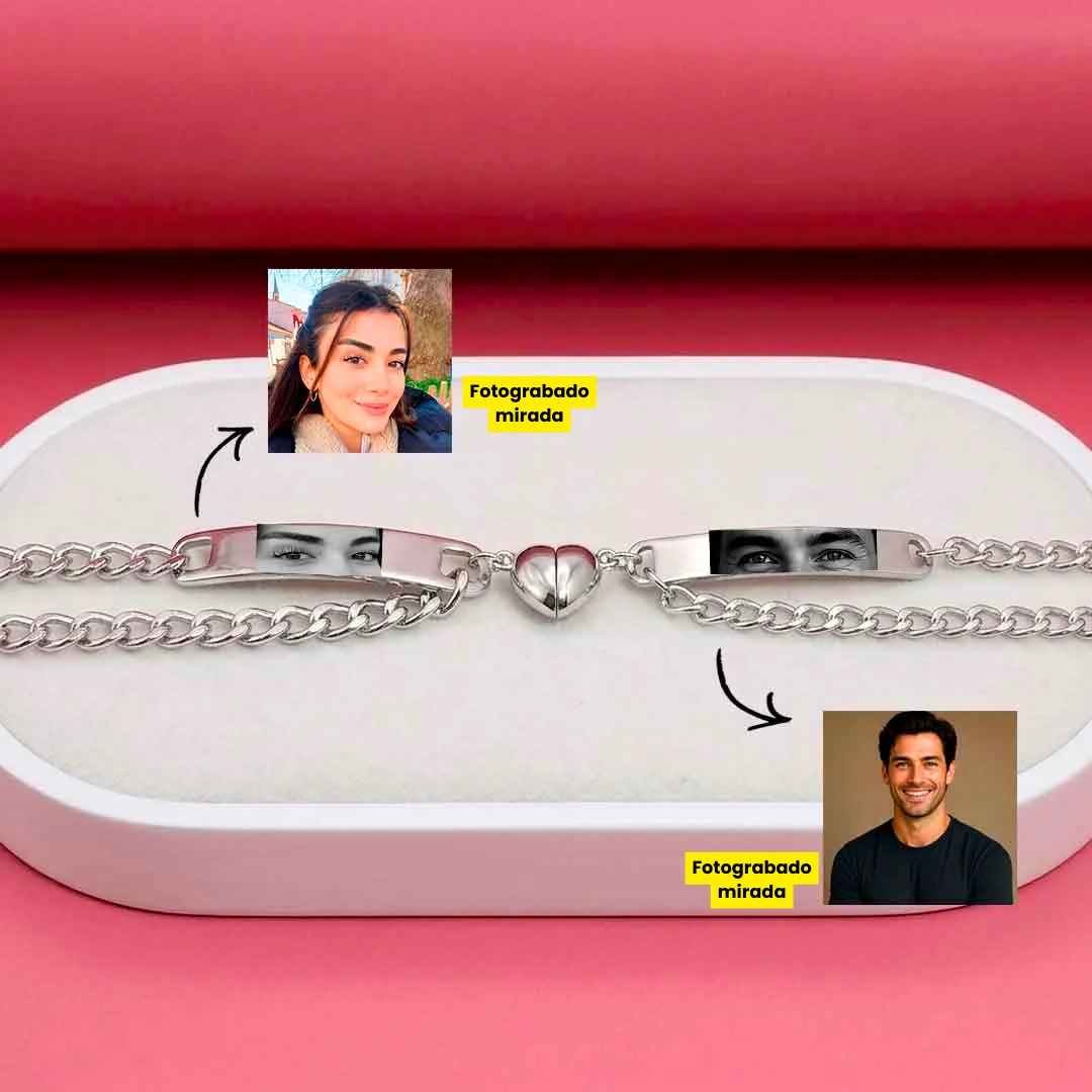 Pulseras de Pareja Together con Imán Personalizada - Image 4